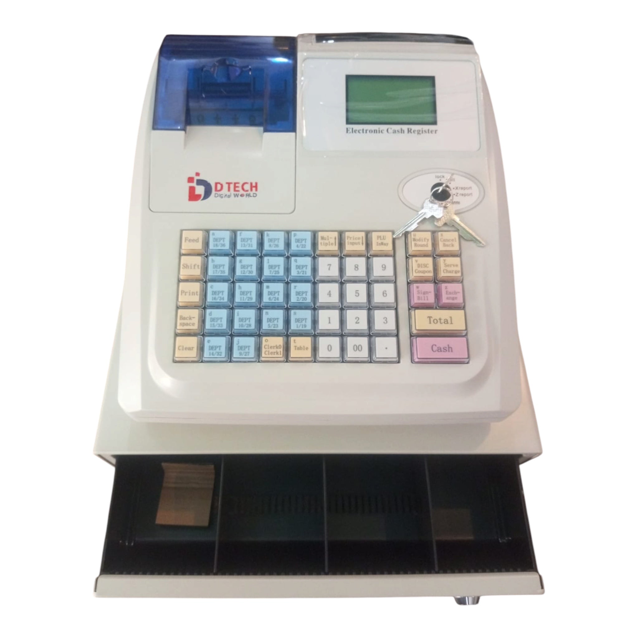 D-3200 cash register with cash box